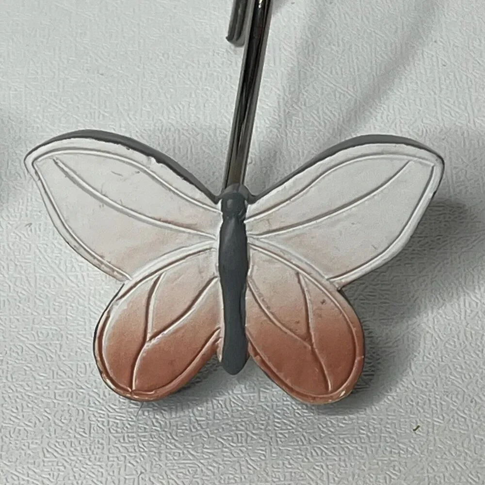 Set Of 12 Lisa Audit Butterfly Shower Curtain Hooks